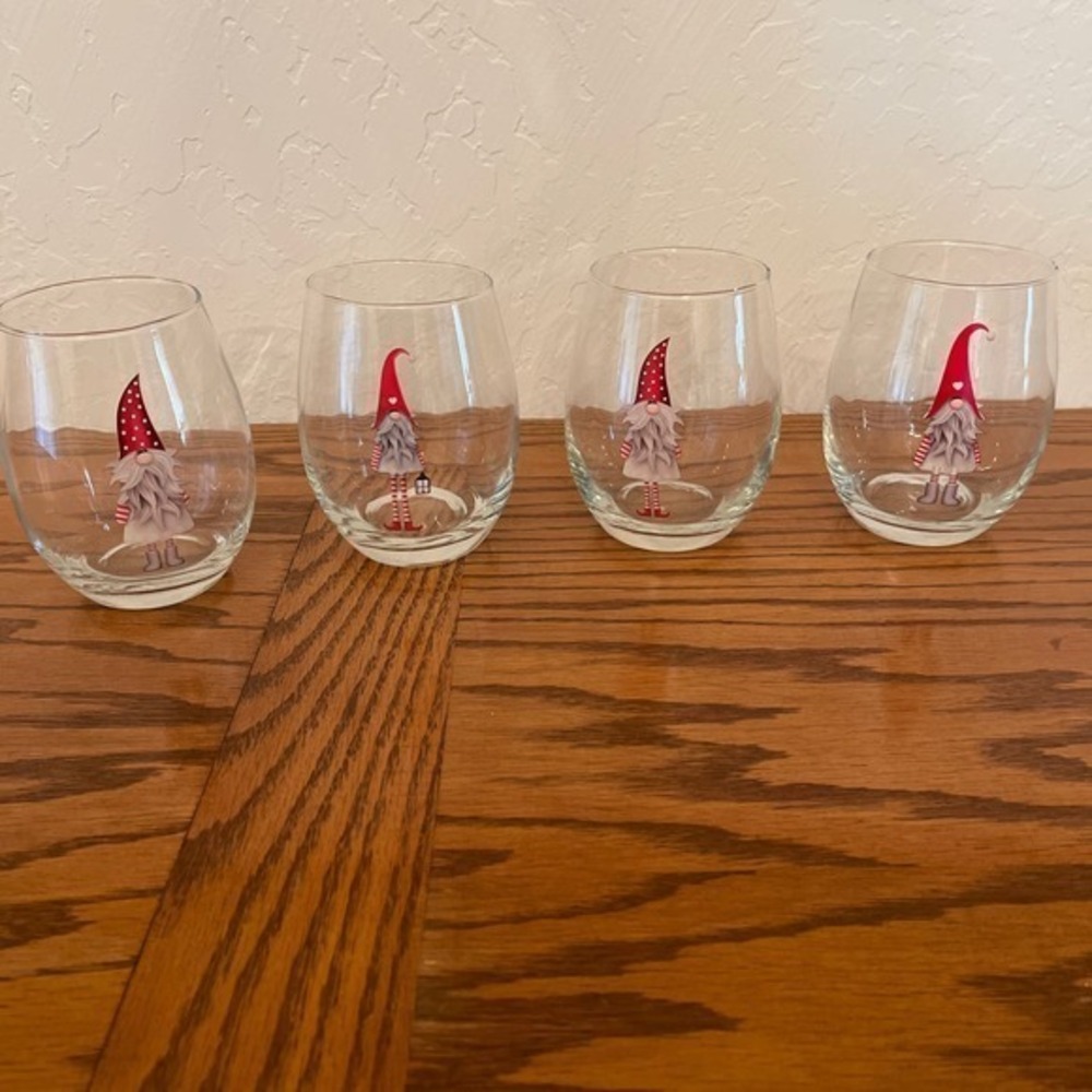 Set of 4 stemless wine goblets GNOMES